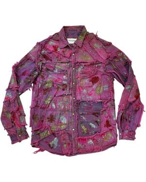 Zasta Studio Wearable Ruins Shredded Denim Coloured Jacket - Purple