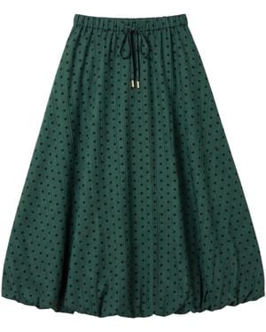 Louche Dixie Spot Print Balloon Midi Skirt - Green