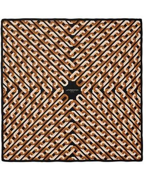 Le Parmentier Chain Motif Silk Square Scarf - Metallic