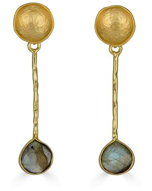 Loni Paul Jewelry Labradorite Bar Earrings - Green