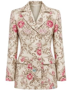 Cedar Rose Jacquard Tailored Blazer Dress - Metallic