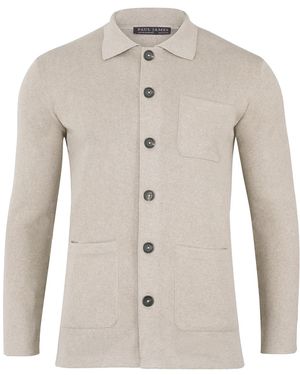 Paul James Knitwear Midweight Cotton Benjamin Work Shirt - Grey