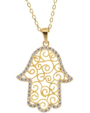 Ebru Jewelry Soul Journey Hamsa & Diamond Necklace - Metallic