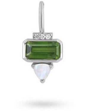 Zohreh Tourmaline, Sapphire & Moonstone Pendant Sterling - Green