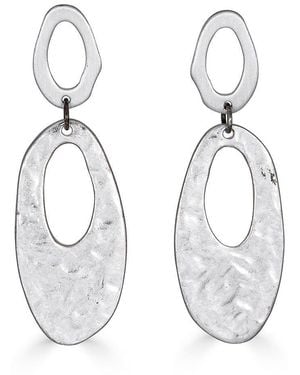 Loni Paul Jewelry Matte Oval Dangle Earrings - Metallic