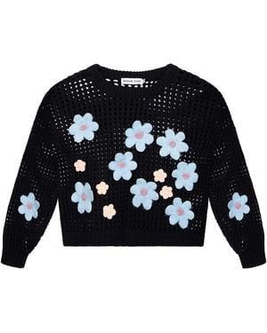 Sour Figs Daisy Detail Knit Jumper - Black
