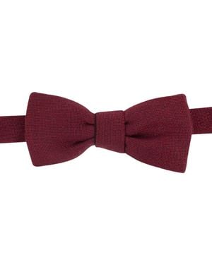 LE COLONEL Cabernet Italian Wool Bow Tie - Red