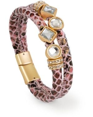 Saachi Bling Charm Leather Light Bracelet - Metallic