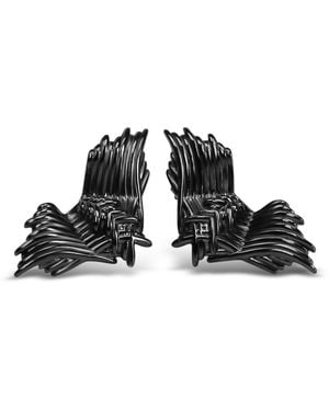 Bellus Domina Angel Wings Stud Earrings - Black