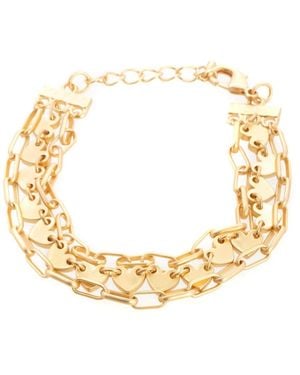 Saachi Golden Hearts Chain Link Bracelet - Metallic