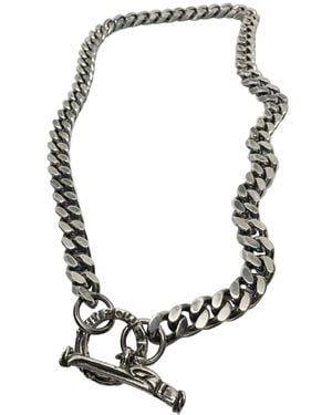 Tg-Jewellery by Tamara Gervasio Sterling Curb Chain Necklace – Celtic Bird Two T-Bar & Power Jump-Ring - Metallic