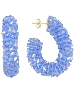LOTT.gioielli Raw Creole Earrings L - Blue