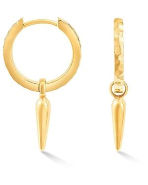 Dower & Hall Hammered Raindrop Hoops - Metallic