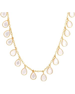 Opium Jewels Teardrop Zirconia Necklace - Metallic