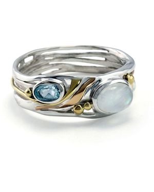 Isla Silver Moonstone & Topaz Ring - White
