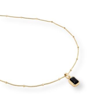 Divine Aria Agate Gemstone Dainty Necklace - Metallic
