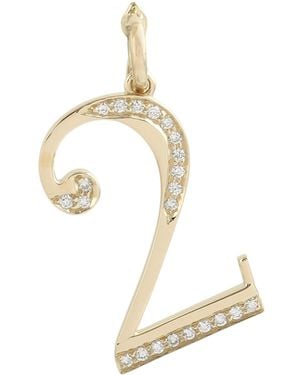 Artisan Diamond Number 2 Pendant - Metallic