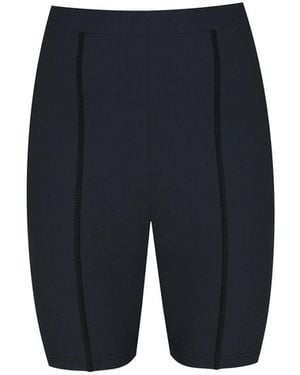 No'design Biker Shorts With Flatlock Detail - Blue