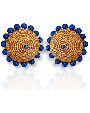 PINAR OZEVLAT Dome Studs Camel - Blue