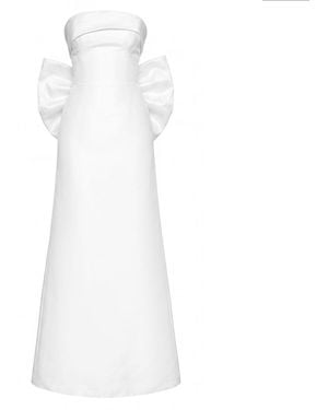 POST MERIDIEM Strapless Dress With Bow Detail - White