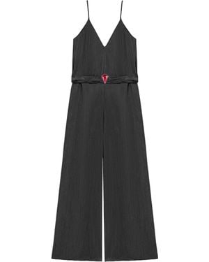 Nocturne V-Neck Spaghetti Strap Jumpsuit - Black