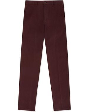 Gresham Blake Burgundy Cotton Stretch Chino - Purple