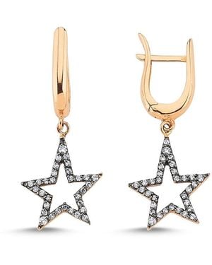 Ecce | Artisan Diamonds Single 14Ct Hollow Star Diamond Earring - White
