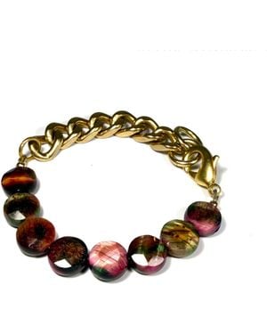 Rachel Nathan Remix Tiger's Eye Coin Bracelet - Metallic