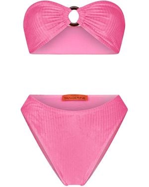 Maison Tangerine Santorini Velvet Swimsuit Barbie Bikini - Purple