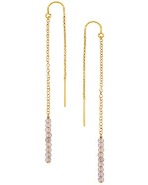Heather Hawkins Jewelry Extra Tiny Gemstone Threader Earrings - White