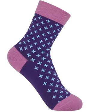 Peper Harow - Made in England Crosslet Socks – - Purple