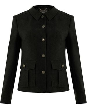 Exquise Regular Shirt Collar Structured Aubrie Jacket - Black