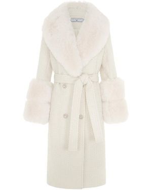 Hortons England Belgravia Coat Tweed - White