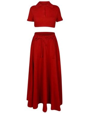 Enxhaline Runa Skirt Set - Red
