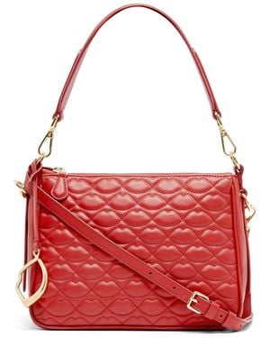 Lulu Guinness Lulu Quilted Lip Leather Callie Crossbody Bag - Red
