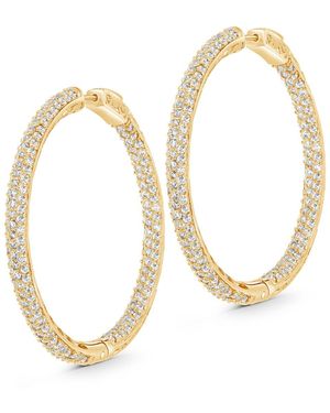 SALLY SKOUFIS Allure Pave Hoops With Made Diamonds - Metallic