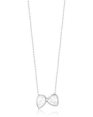 SHYMI Two Stone Bezel-Set Necklace - Metallic