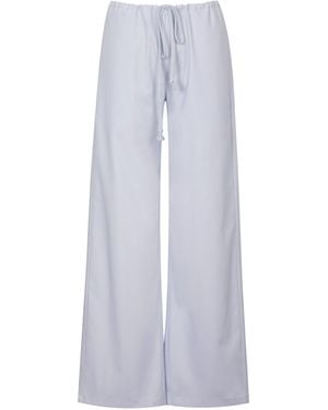 Miss Circle New York Laureen Linen Straight Trousers - White
