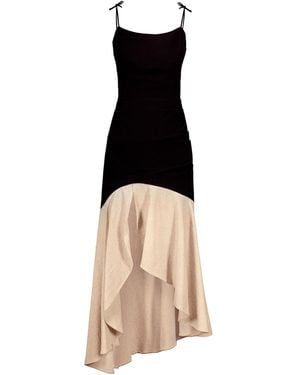 ALINA CERNĂTESCU Neutrals Etna & Midi Cotton With An Asymmetric Design And Ruffles Dress - Black