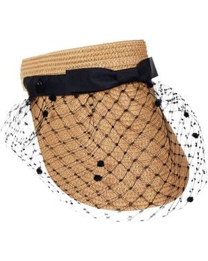 Misa Harada Millinery Neutrals Kiki Sun-Visor With Dotted Veil - Multicolor