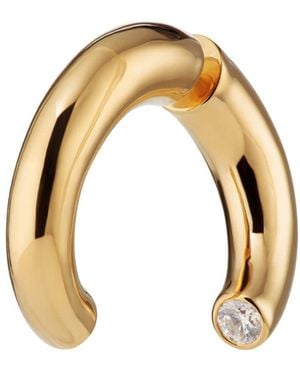 Scream Pretty Sparkle Single Split Hoop Earring With Clear Stone - Metallic