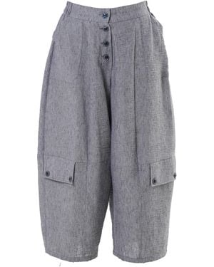 Metamorph Wide-Leg Trousers With Linen - Grey