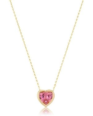 SHYMI Bezel-Set Solitaire Necklace - Metallic