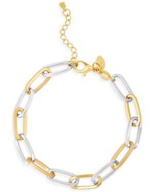 SHYMI Ten Mm Two Tone Oval Paper Clip Bracelet - Metallic
