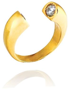 LINYA JEWELLERY Horn Stone Inside Ring - Metallic