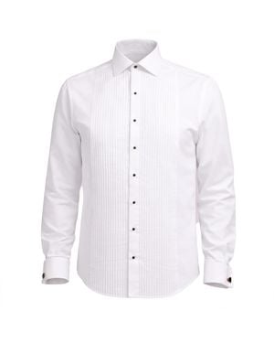 Freak Vault Classic Pleated Tuxedo Shirt - White