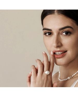 Minimalisa Concept Srl Giant Pearl Ring - Brown