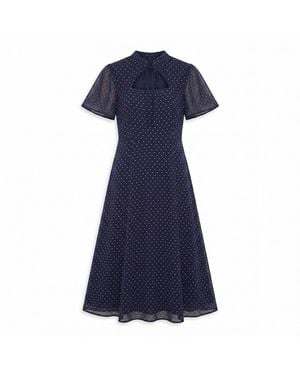 Lily and Lionel Primrose Garden Polka Dot Print Midi Dress - Blue