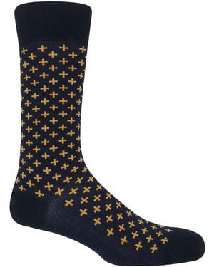 Peper Harow - Made in England Crosslet Socks – - Blue