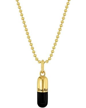 True Rocks 18Kt-Plated & Small Pill Pendant - Metallic